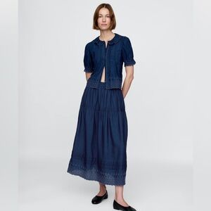 Gap × DÔEN Eyelet Midi Skirt - NWT